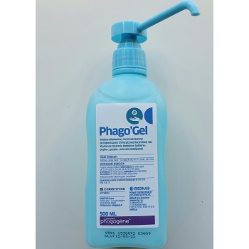 Phago'Gel 500ml  - żel do higienicznej i chirurgicznej dezynfekcji rąk POMPKA